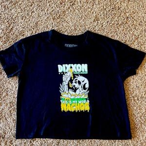 DIXXON Nacho World women’s crop top shirt. NWT.
